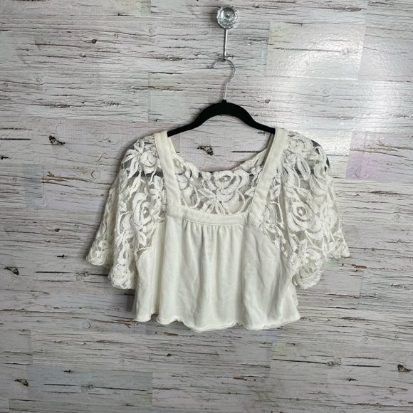 We the free people white crop blouse lace size small - Picture 7 of 12